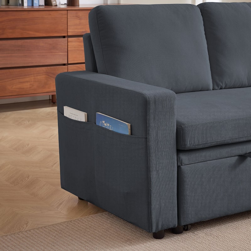 78.94" Striped Fabric Sleeper Sofa