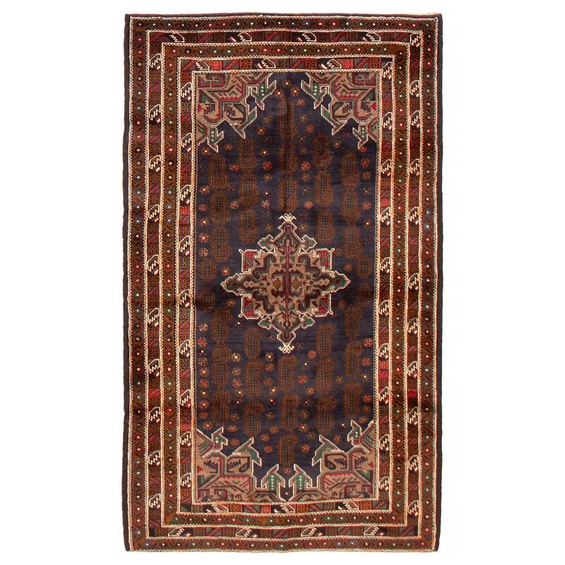 Teimani Navy Rug 3'8" x 6'4" - 3'8 x 6'4 - Dark Navy - 3'8 x 6'4
