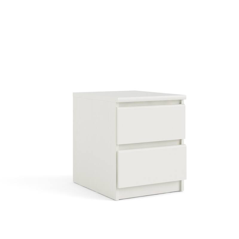 Porch & Den McKellingon Contemporary 2-drawer Nightstand - White Woodgrain