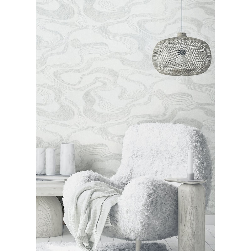 Galerie Wallcoverings Kumano Textured Abstract Flow Design Vinyl on Non-woven Pearlescent Wallpaper Roll