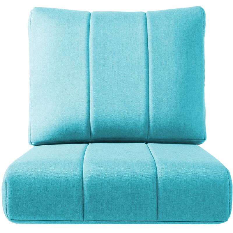 Ivora 24" W x 24" D x 6" T Water & Fade Resistant Outdoor Lounge Chair Replacement Cushion Set - 1 Set - Light Blue