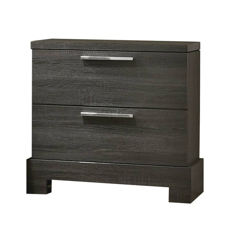 Gray 2 Drawer 16 in. W Nightstand with Sturdy Drawer Pulls