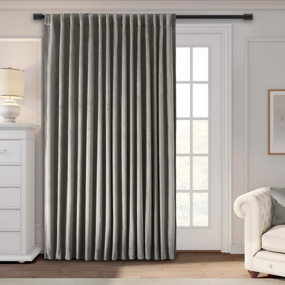 Premium Velvet Blackout Liner Rod Pocket w Back Tab Curtain Double Wide Patio Panel