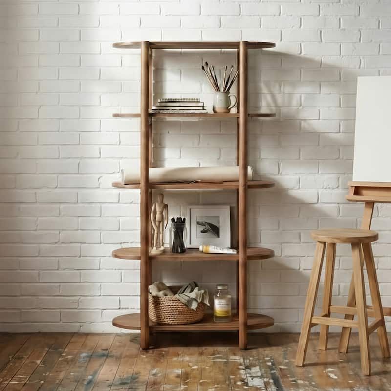 Bower Home 60" Modern Wood Bookcase - 32 W x 15 D x 60 H"