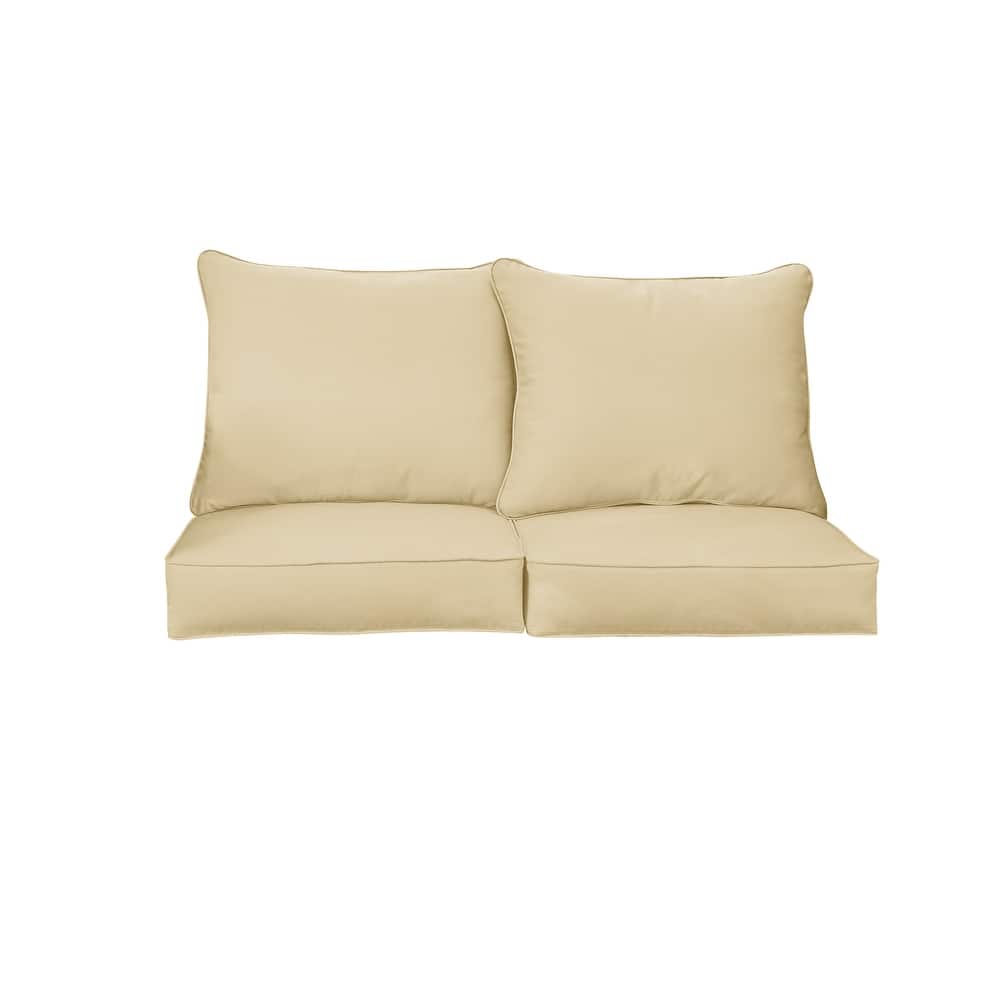 Sorra Home Sunbrella Outdoor Loveseat Pillow and Cushion Set