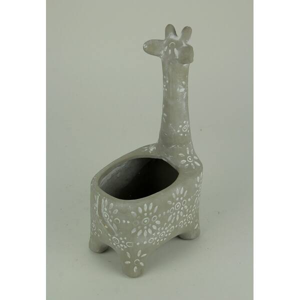 Shop Grey Ceramic Starburst Pattern Giraffe Planter Statue 10 75 X 6 25 X 3 75 Inches Overstock 29166512