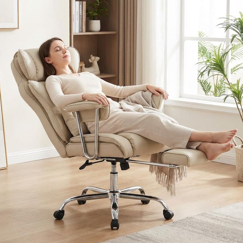 Ergonomic High-Back Office Chair with Footrest