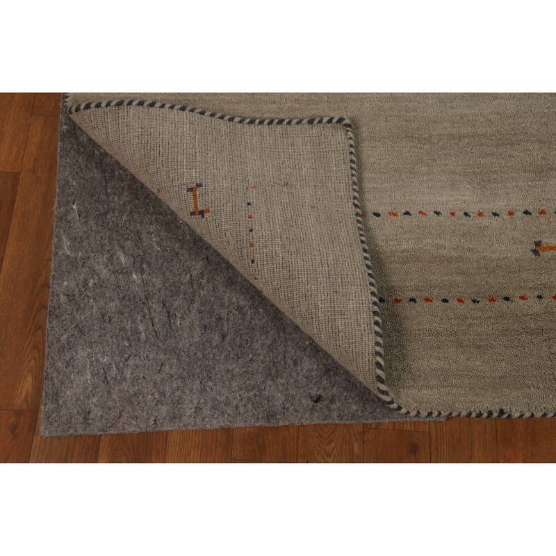 Hand Knotted Oriental 100% Wool Carpet Tribal Tribal Beige & Ivories Gabbeh Area Rug - 6' 6'' X 4' 7''