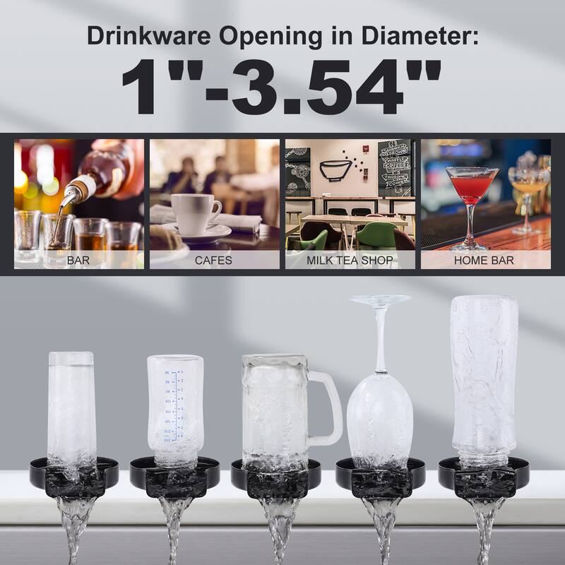 WOWOW Stainless Steel Glass Rinser for Kitchen Sink