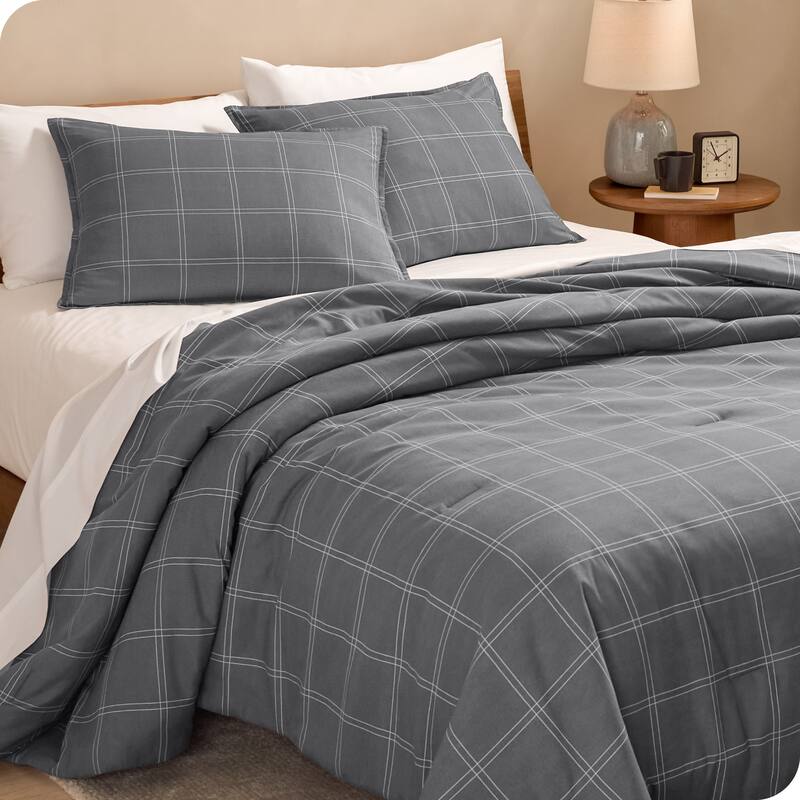 Bare Home Down Alternative Track Stitch Comforter Set