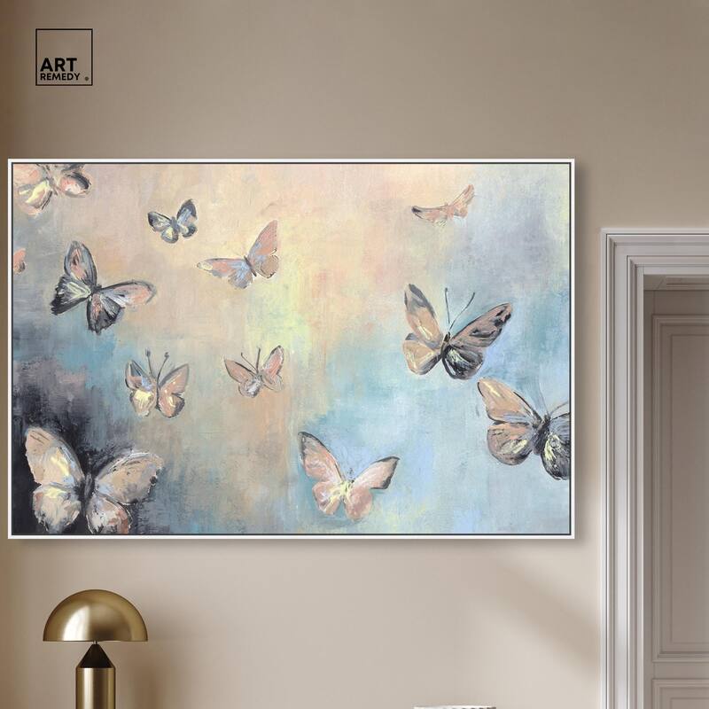 Textured Butterflies I Canvas by Art Remedy