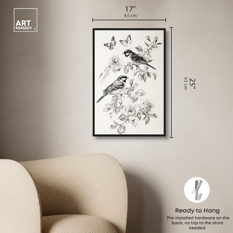 Perched Pair I Canvas by Art Remedy