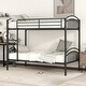 preview thumbnail 2 of 37, Convertible Twin Over Twin Bunk Bed with Guardrails and Ladder, Durable Steel Frame Bunk Bed, Divided into 2 Platform Beds