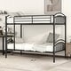 preview thumbnail 1 of 4, Twin Over Twin Metal Bunk Beds, Convertible Bunk Bed Divided into Two Beds for Kids Boys Girls Teens, Black Black - Twin