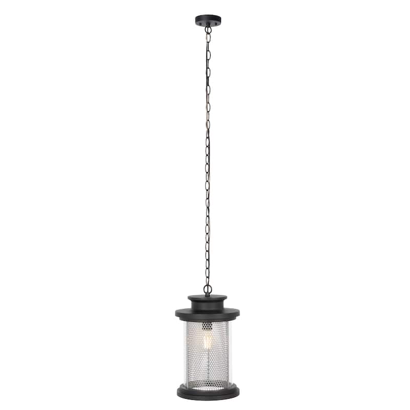 SAFAVIEH Lighting Siriana 9" Vintage Outdoor Pendant - 9" W x 9" D x 16" H - Black - 9Wx9Dx16H