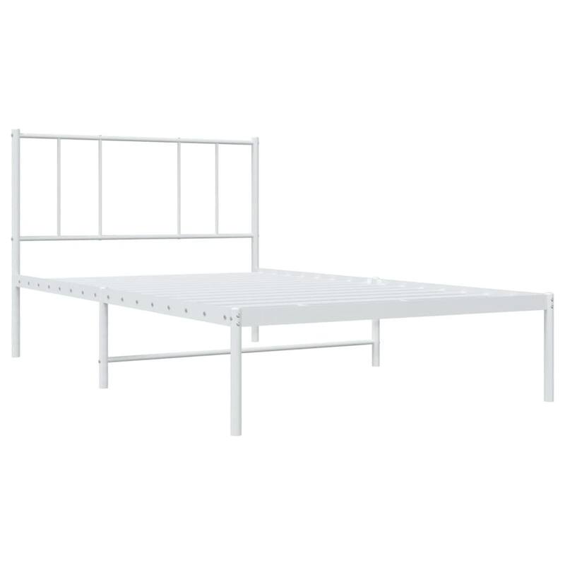 vidaXL Metal Bed Frame with Headboard, No Mattress