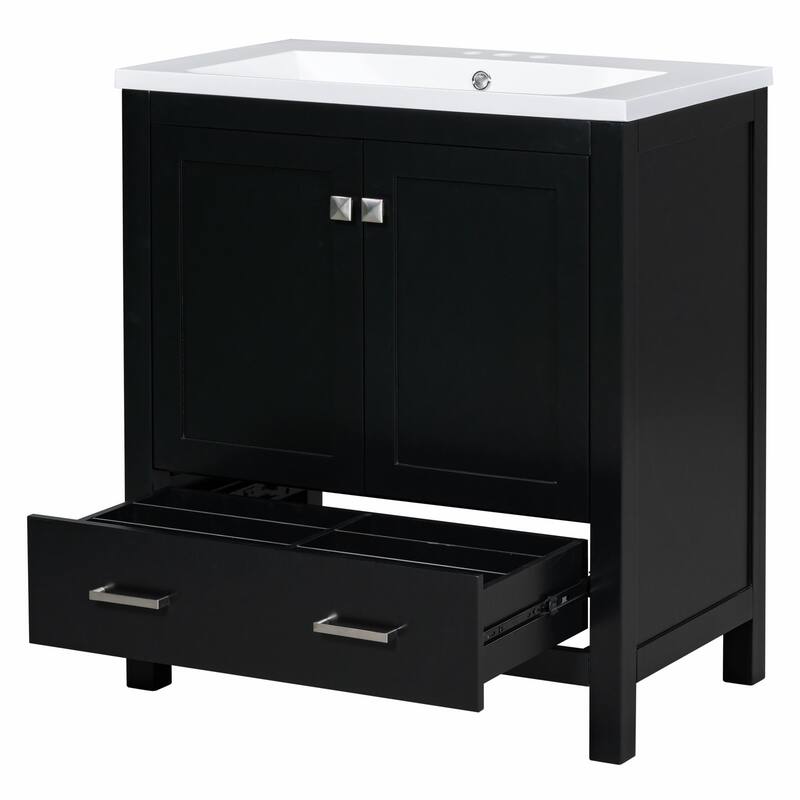 30" Bathroom Vanity with Single Sink, Combo Cabinet, 2 Doors, 1 Drawer