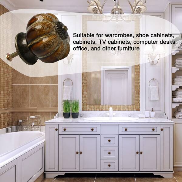 Shop 8pcs Ceramic Knobs Vintage Knob Drawer Pumpkin Shaped Pull