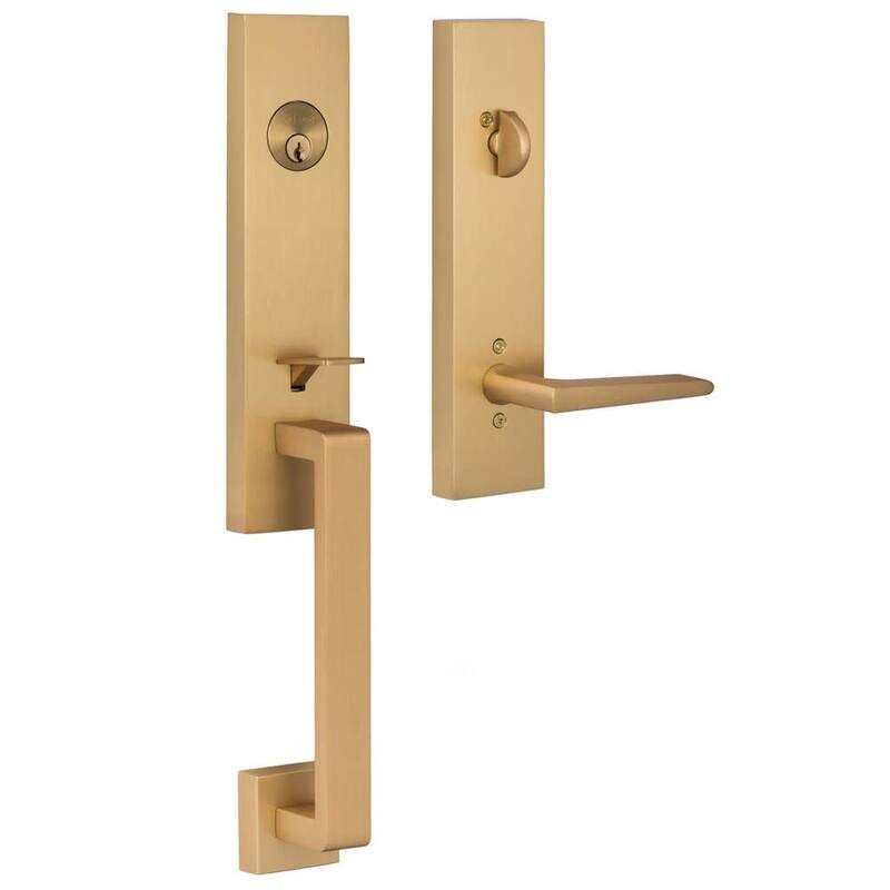 Sure-Loc TN507-BS Turin One Piece Single Cylinder Keyed Entry - Satin Brass