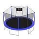 preview thumbnail 8 of 7, TN14FT Outdoor Trampoline with Safety Enclosure and Ladder - Blue