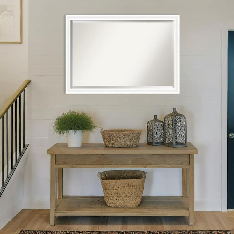 Oliver Narrow Beveled Wood Framed Wall Mirror