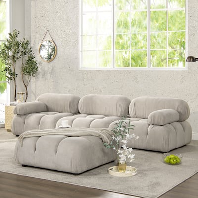 Marcel 109.5" Bubble Modular Modern 3-Piece Sofa