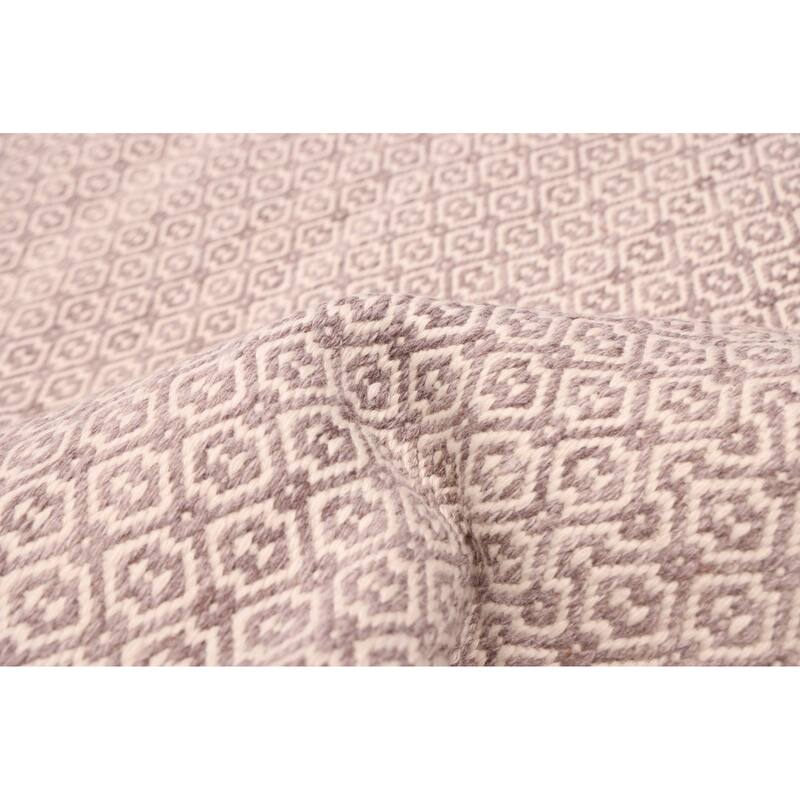 ECARPETGALLERY Flat-Weave Nevada Taupe Wool Kilim - 5'1 x 7'5