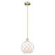 Option Antique Brass / White Glass with White Rope