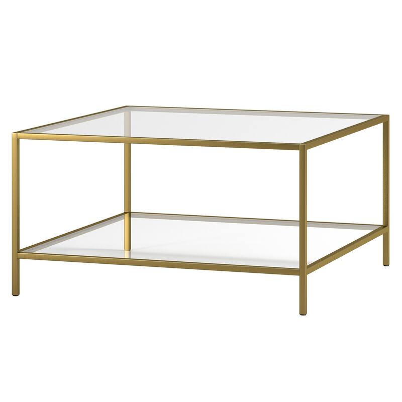 Sivil 32" Square Coffee Table with Shelf