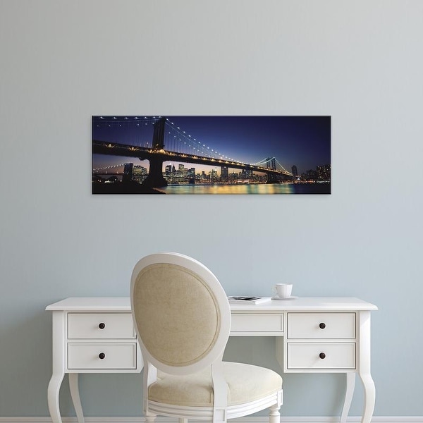 Easy Art Prints Panoramic Image 'Bridge across river, Manhattan Bridge, Manhattan, New York City, New York' Canvas Art