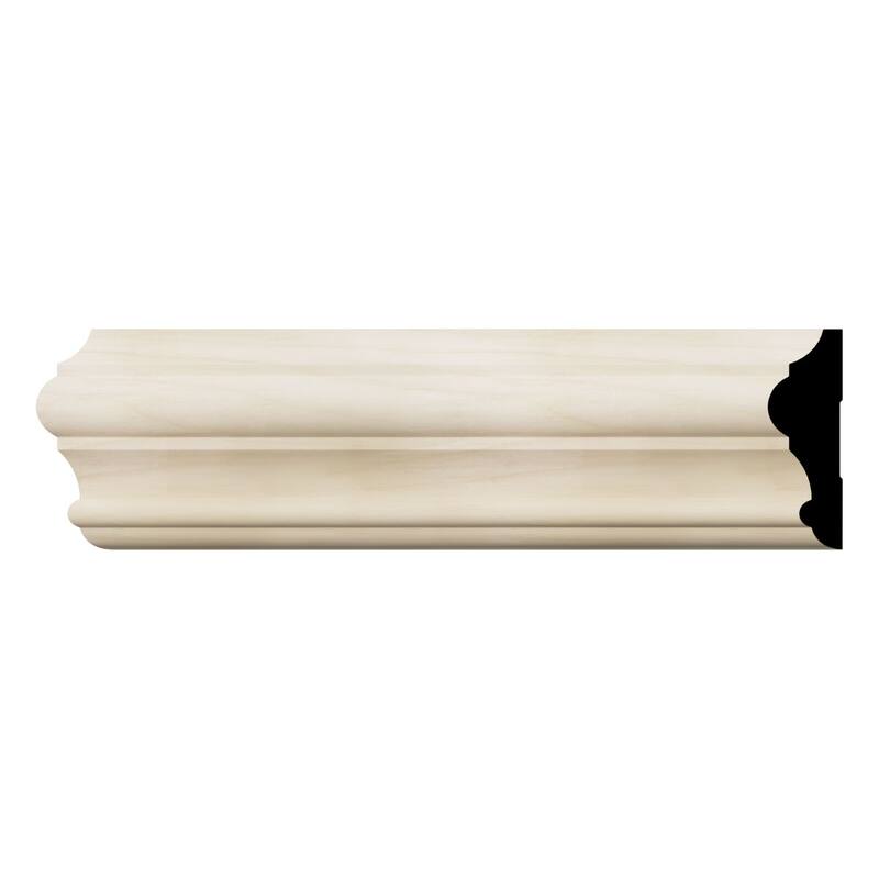 WM397 1-in D x 3-1/2-in W x 96-in L Americraft Solid Hardwood Stain Grade Chair Rail Moulding - Poplar