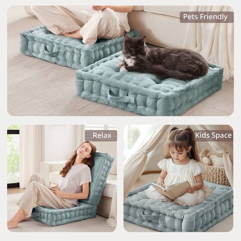 Intelligent Design Azza Poly Chenille Square Floor Pillow Cushion