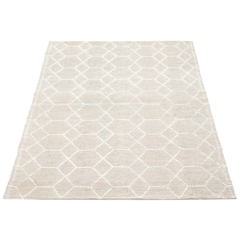 ECARPETGALLERY Braid weave Sienna Brown Wool Rug - 5'1 x 7'7