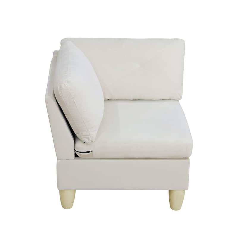 Beige Massa Flannel 4-Piece Couch Living Room Sofa Set