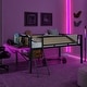 preview thumbnail 32 of 37, Metal Loft Bed with Desk, Rattan Loft Bed Frame with Hanging Storage