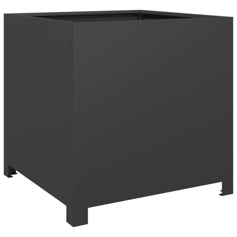 vidaXL Garden Planter Black Steel 19.7 in Durable Garden Planter - 19.7 x 19.7 x 19.7 in