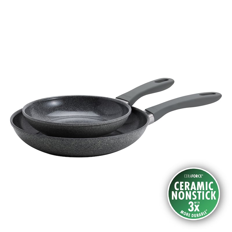 ZWILLING Parma Plus Ceramic 2-pc Aluminum Ceramic Nonstick Fry Pan Set - Grey