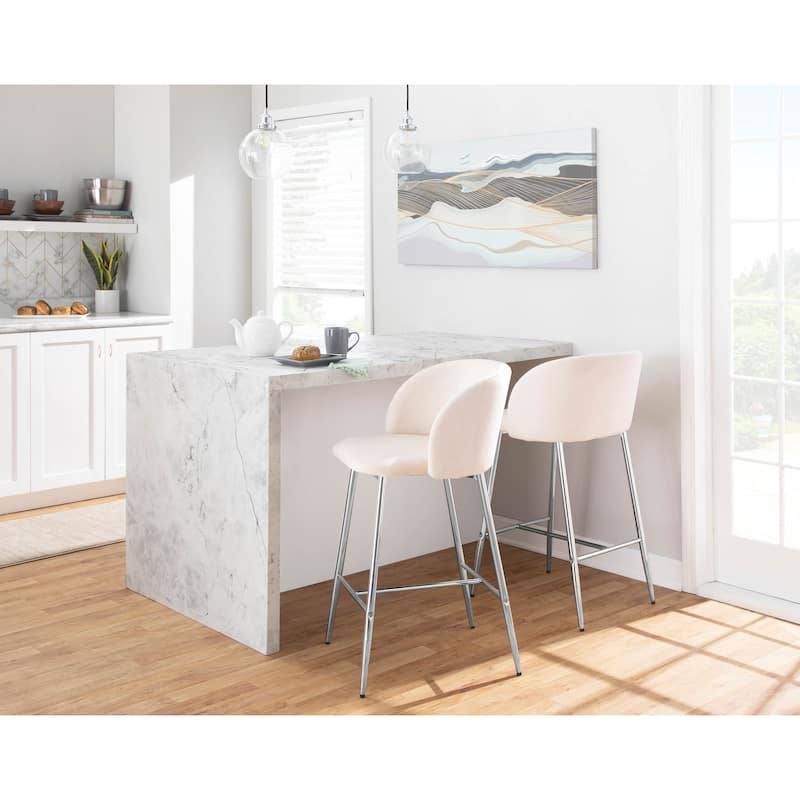 Silver Orchid Harding Velvet Counter Stool (Set of 2)