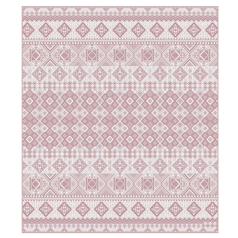 Tropea Darcy Indoor Outdoor Flatweave Area Rug Boho Geometric Polypropylene - 8'9"x13'1" - Pink