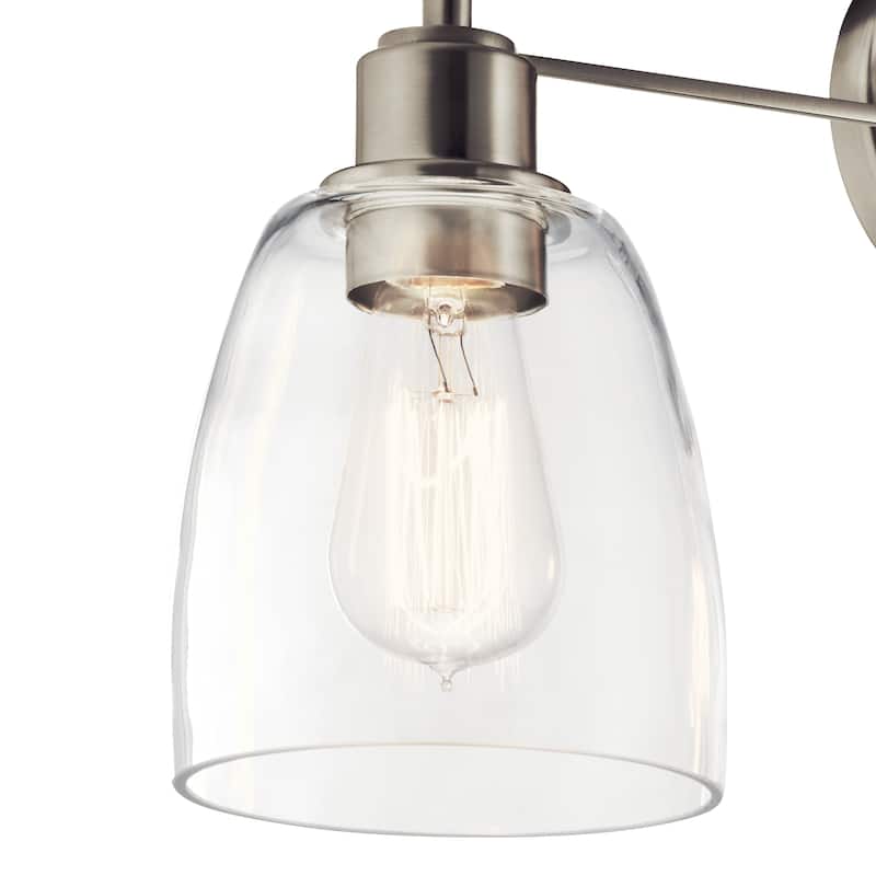 Kichler Lighting Meller 24.25 in. 3-Light Brushed Nickel Vanity Light with Clear Glass