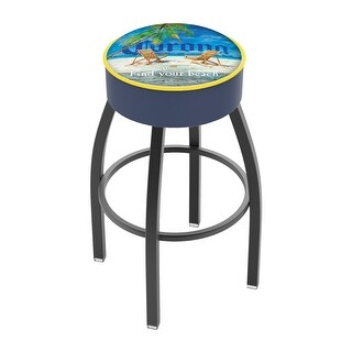 L8B1 - 4" Appalachian State Cushion Seat With Black Wrinkle Base Swivel Bar Stool By Holland Bar Stool Company