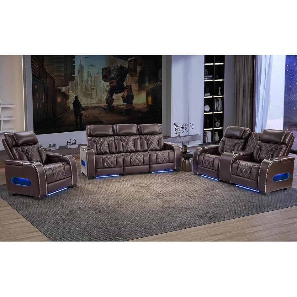 Power Recliner Chair with Adjustable Headrest, Breathable PU