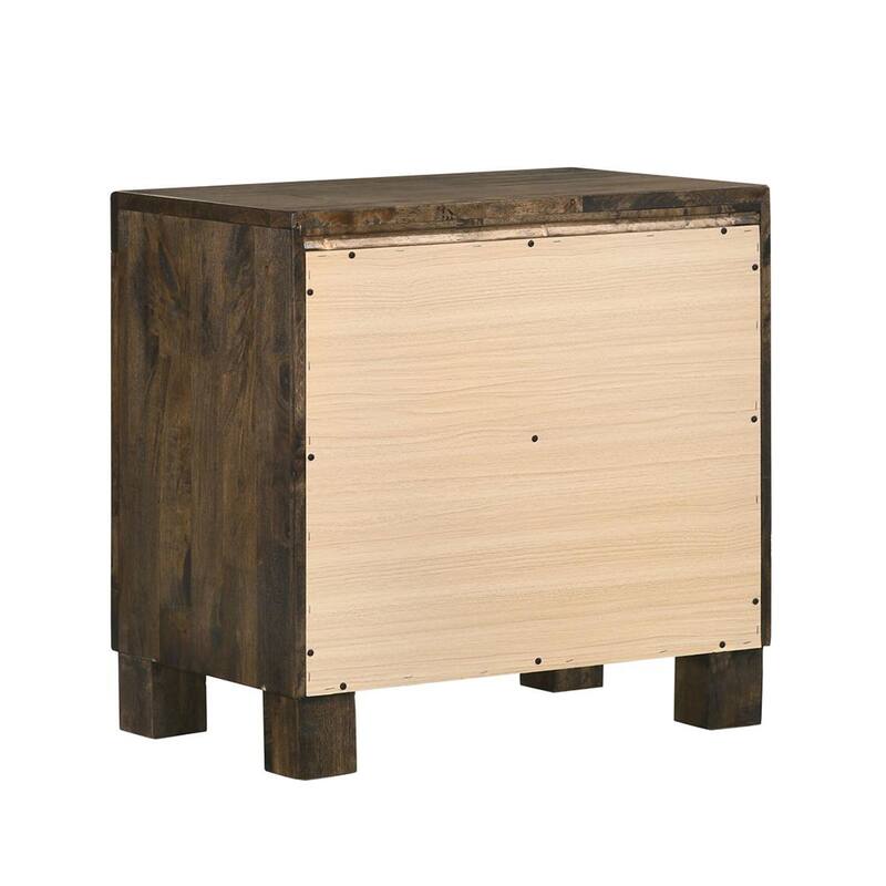 2 Drawers Wooden Nightstand in Golden Brown