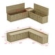 preview thumbnail 5 of 15, Corner Storage Bench with Lift-Top Seats, Faux Drawer Fronts, Oak Finish, Entryway & Living Room Organizer