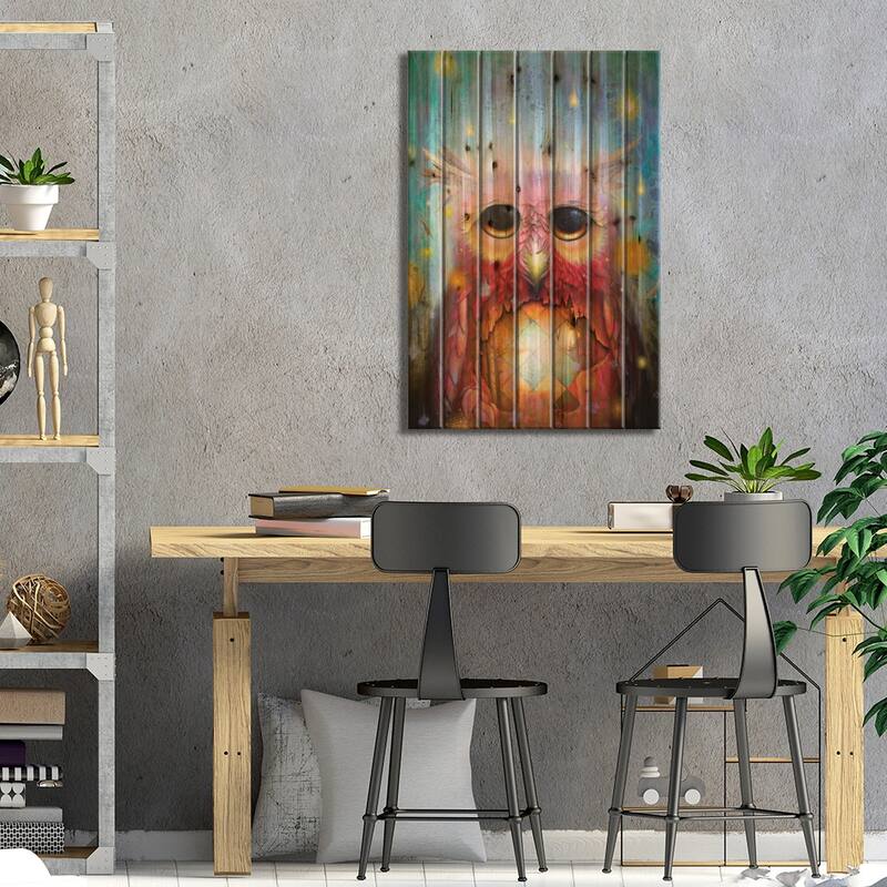 Ancient Rain Print On Wood by Scott Mills - Multi-Color