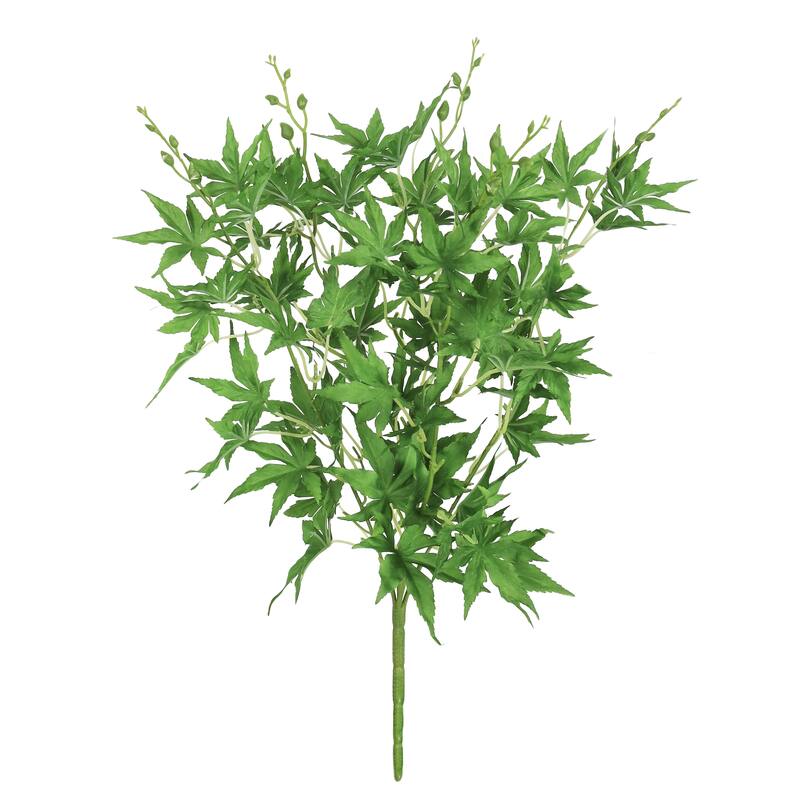 Set of 2 Artificial Japanese Maple Leaf Stem Plant Greenery Bush 19in - 19" L x 10" W x 10" DP