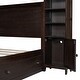 preview thumbnail 15 of 15, Queen Wooden Bed with Storage and Outlets - Elegant Espresso Design
