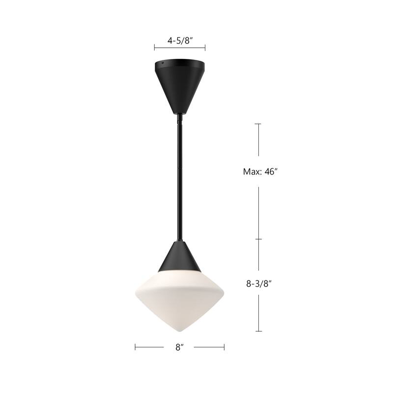 Alora Lighting PD537508OP Nora 8" Wide Mini Pendant with Opal Glass