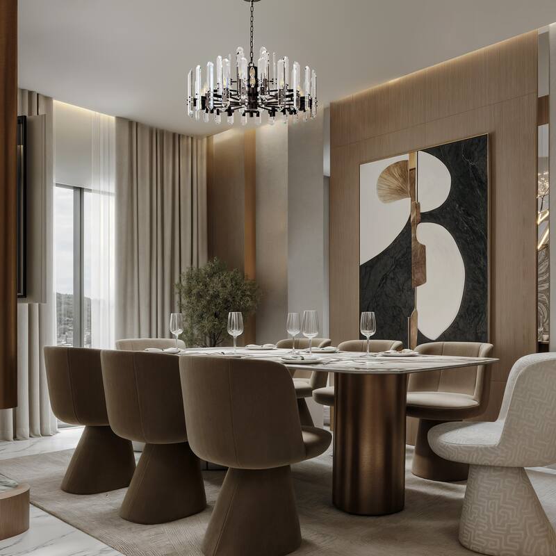 KAYLA 24- 54in Modern Luxury Crystal Chandelier Lighting - LED Ceiling Light Fixture