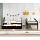 preview thumbnail 3 of 7, Brown Pine Wood Twin Bunk Beds, Movable Trundle, Guardrails, Ladder, Versatile 2-in-1 Design